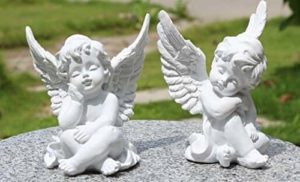 KiaoTime l Set of 2 Resin Adorable Cherubs Angels Statues
