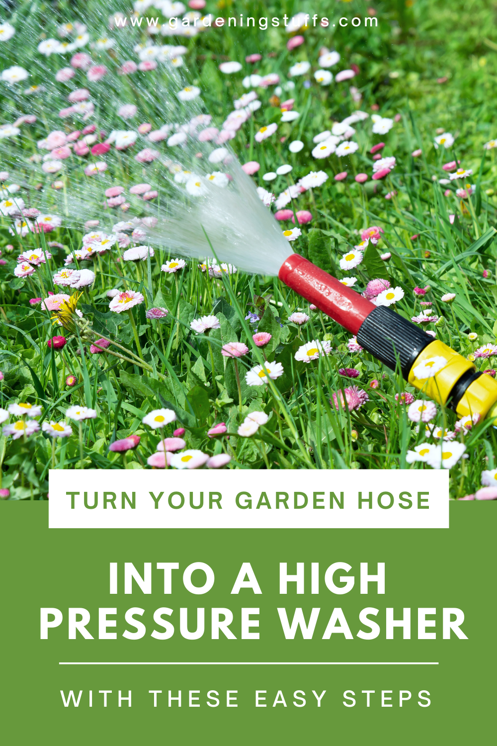 If your garden hose doesn’t generate a high pressure which is enough to clear off the muck. Check out this article, we have listed the easy steps that you need to follow to convert your garden hose into a pressure washer.
